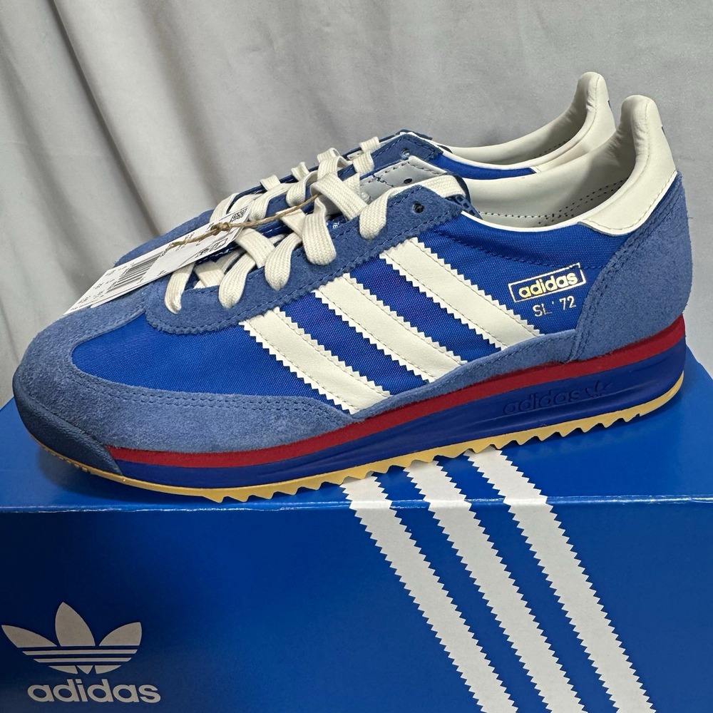 Adidas 6.5 SL 72 RS Blue White Red Striped Suede Low Top Sneakers JI3088 - NEW!